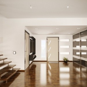 Modern interior of hall 3d render
